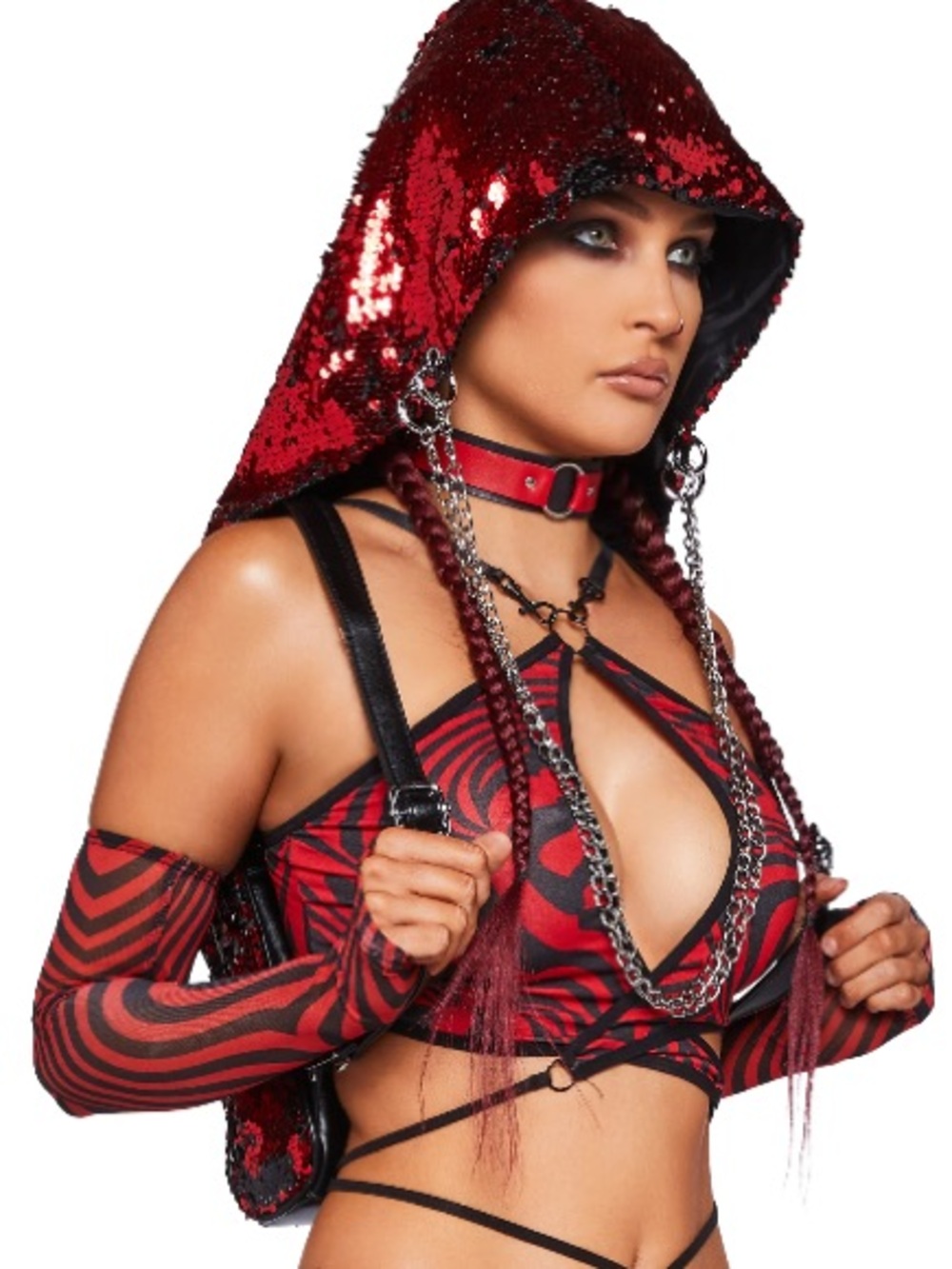 Dollskill Disco Fusion Hooded & Backpack - RED